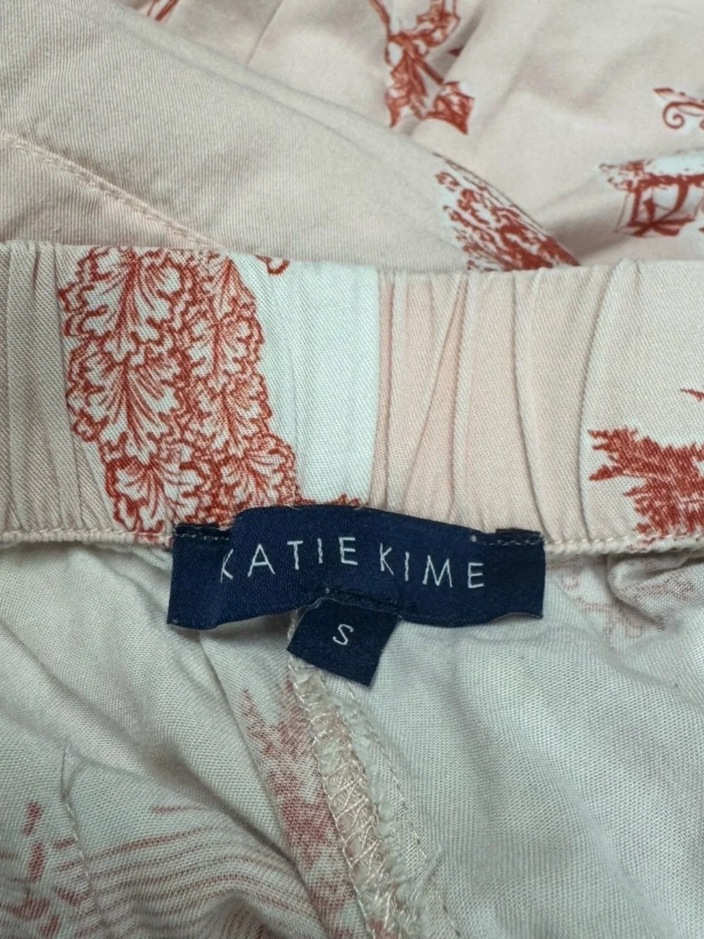 Katie Kime Holiday Toile Pink Pajama Pants Women’s Small